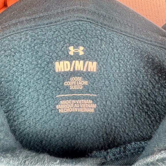 Under Armour Women’s Loose Fit Teal Blue Hoodie Raglan Sleeves Sz Medium - Picture 6 of 8